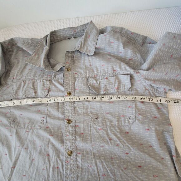 G.H. Bass & Co. Men's Printed Fishing Shirt Short Sleeve Size XL Grey - Picture 7 of 16